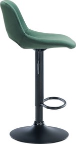 Barová stolička Camden - zamat, čierny rám - Zelená