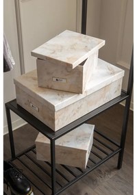 Béžové kartónové úložné boxy v súprave 3 ks s vekom/dekoratívne 31x47x15,5 cm Inge Paper Laminate – Bigso