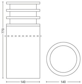 PHILIPS HUE Vonkajšie stĺpikové LED inteligentné osvetlenie HUE LUCCA, 9,5 W, teplá biela, šedé, IP44