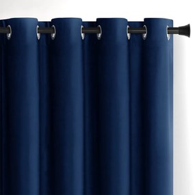 Tmavomodrý zamatový dimout záves 140x270 cm Eyelets – Restilo
