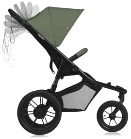 Lionelo - Športový kočík AZURA čierna/zelená