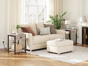 Noční stolek Vasagle Ferira 40 cm s nabíjecí stanicí černý/šedý