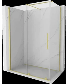 Mexen Velar sprchová kabína, posuvné dvere 150 x 75 cm, Priehľadné, Zlatá kefovaná- 871-150-075-01-55