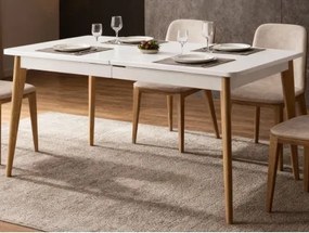Rozkladací jedálenský stôl Nordi 140x80 cm, dub/biely%