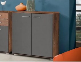 Komoda dvojdverová Mike, vintage optika dreva%