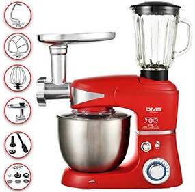 DMS Germany KMFB-1700 kuchynský robot 3v1 1700 W / kovové prevody / červená