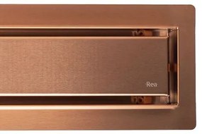 Rea Neox Pro, sprchový odtokový žľab 90cm s otočným sifónom o 360stupňov, medená matná, REA-G4803
