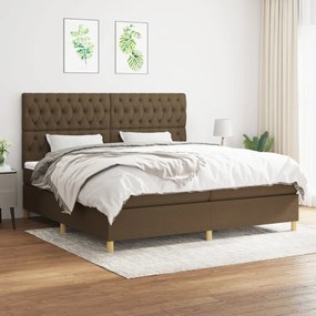 Boxspring posteľ s matracom tmavohnedá 200x200 cm látka 3142604