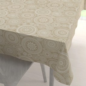 Biante Dekoračný obdĺžnikový obrus Leona LN-170 Biele mandaly na režnom 60x100 cm