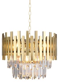Luster Aspen, 1x krištáľové/zlaté kovové tienidlo, (fi 45cm), g