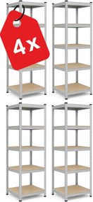 Akcia 4x Regál 180x40x40 cm pozinkovaný 5-policový, nosnosť 875 kg - 4ks