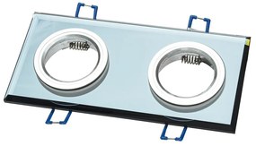 Ecolamp Podhľadové svietidlo Glass Square II, 1x sklenené/strieborné kovové tienidlo, s