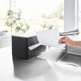 Čierny kovový stojan na papierové utierky Rin – YAMAZAKI