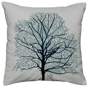 SCANquilt Dekoračný návlek ART NATURE big tree sivá modrá 45x45 cm