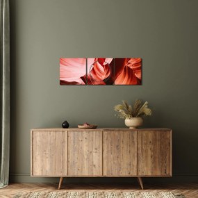 Obraz červených skál (s hodinami) (90x30 cm)