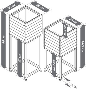 Stĺpovité kvetináče »Elin«, 2 ks