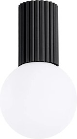 Čierne stropné svietidlo so skleneným tienidlom ø 12 cm Orbital – Sollux