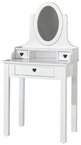 Biely toaletný stolík Vipack Amori, výška 136 cm