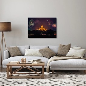 Sklenený obraz ohňostroja v Ázii (70x50 cm)