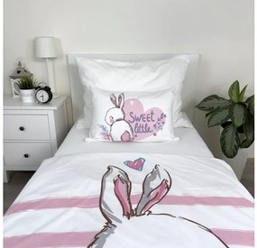 Bavlnené obliečky do postieľky BUNNY SWEET biele Rozmer obliečky: 40 x 60 cm | 100 x 135 cm