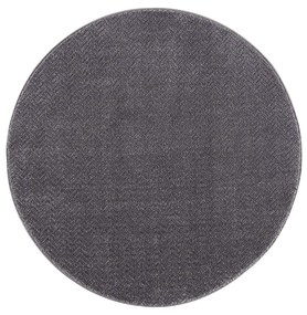 Dekorstudio Okrúhly jednofarebný koberec FANCY 805 -  sivý Priemer koberca: 160cm