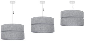 Závesné svietidlo Len, 1x šedé textilné tienidlo, (fi 40 cm), w