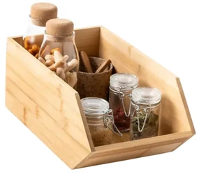 Bambusový organizér, úložný box, 1-komorový, SINGLE CAJA, 31x17x13