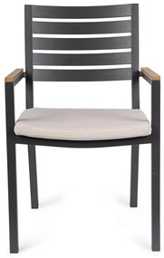 Antracitové kovové záhradné stoličky v súprave 4 ks Henna – Bizzotto