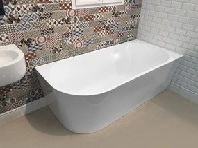 Aqualine Aqualine, TIBERA R rohová stojaca vaňa 170x80cm, biela, E1015