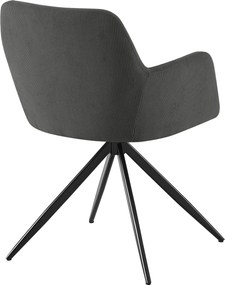 Jedálenská stolička Olema látka cord - sivá