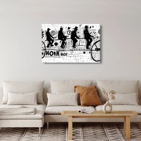 Obraz - Tímová práca, jazda na bicykli (90x60 cm)