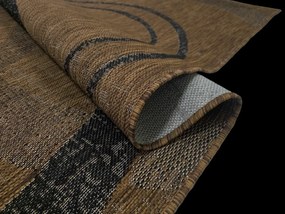 Koberec Eqos 0003 BROWN – hnedý obdĺžnik s geometrickým vzorom Rozmer: 160x220 cm