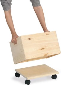 ZELLER PRESENT Drevený podstavec s kolieskami na manipuláciu s ťažkými predmetmi, 33 x 27,5 x 7,5 cm