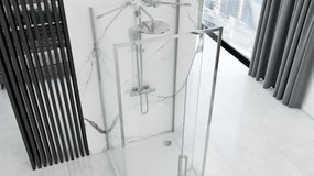 Rea Rapid Swing, 3-stenový sprchovací kút 90(dvere) x 90(stena) x 195 cm, 6mm číre sklo, chrómový profil, KPL-09119