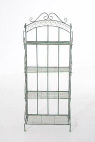 Kovová polica regál Anja - Zelená antik