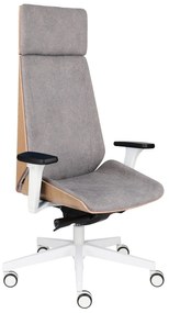 Grospol - Kreslo Moon Wood HD White - dubová dyha