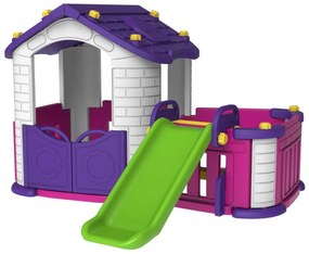 RAMIZ Záhradný domček so šmýkačkou 3v1 fialový