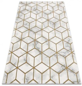Koberec EMERALD exkluzívne 1014 glamour, štýlový kocka krém / zlato Veľkosť: 180x270 cm