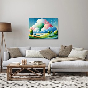 Sklenený obraz - Krajinka s mrakom (70x50 cm)