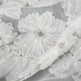 ZÁCLONA NA KRÚŽKOCH EVA MINGE JASMIN1 140X250 CM BIELA