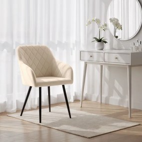 Sada dvoch jedálenských stoličiek VELTO zamatové, béžové / čierne nohy (2 ks)