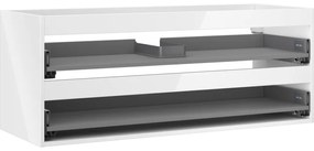 Mexen Box-A, závesná skrinka 120 cm, 2 zásuvky, biela lesklá, 91AX0-1200-470-2-00