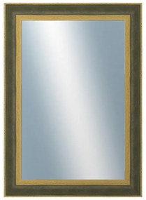 DANTIK - Zrkadlo v rámu, rozmer s rámom 50x70 cm z lišty ZVRATNÁ zelenozlatá plast (3070)