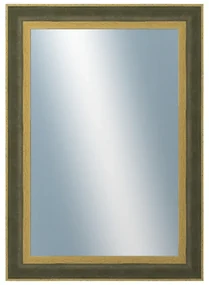 DANTIK - Zrkadlo v rámu, rozmer s rámom 50x70 cm z lišty ZVRATNÁ zelenozlatá plast (3070)