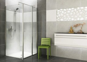 Deante Cubic, štvorcový sprchový kút s krídlovými dverami 80x80 cm, výška 195cm, 6mm číre sklo s EasyClean, chrómový profil, KTI_044P