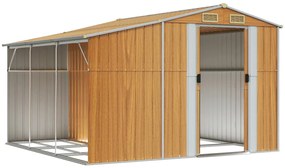 Záhradná kôlňa bledohnedá 277x279x179 cm pozinkovaná oceľ