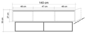 TV stolík/skrinka Mila 140. Vlastná spoľahlivá doprava až k Vám domov. 1067164