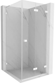 Mexen Lunar-F L, sprchový kút pravý 90 x 90 cm, 8mm číre sklo, biely profil, 836L-090-090-20-00-P