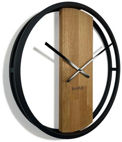 domtextilu.sk Moderné hodiny s priemerom 50cm v kombinácií dreva a kovu 67518