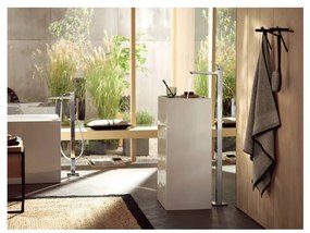 Hansgrohe Metropol, vaňová batéria na podlahu, kefovaná čierna chrómová, HAN-32532340